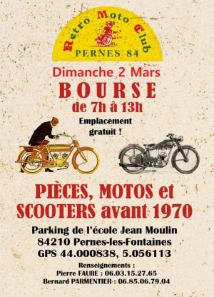 Bourse au Pièces Motos et Scooters d'avant 1970 à Pernes-les-Fontaines